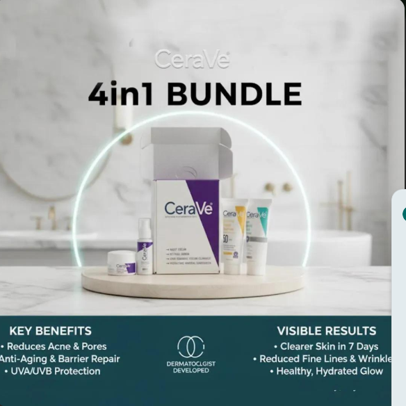CeraVe 4-in-1 Whitening Facial Kit for All Skin Types