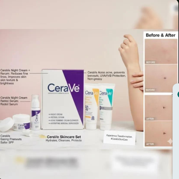 CeraVe 4-in-1 Whitening Facial Kit for All Skin Types