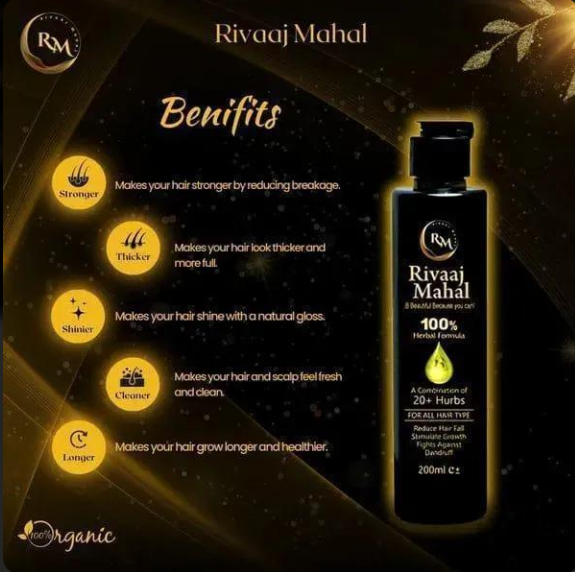 Rivaaj Mahal 100% Herbal Hair Oil 200ml All Hair Types